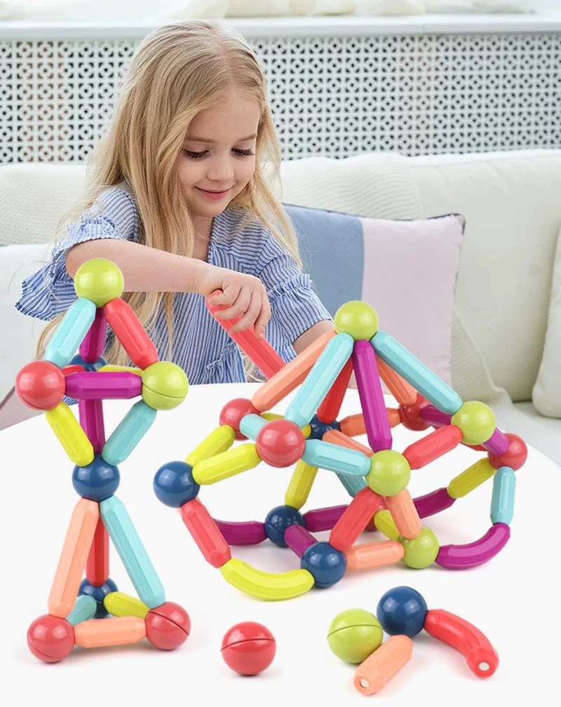 Детский магнитный конструктор Magnetic sticks Hl-2125 ∙ 64 деталей