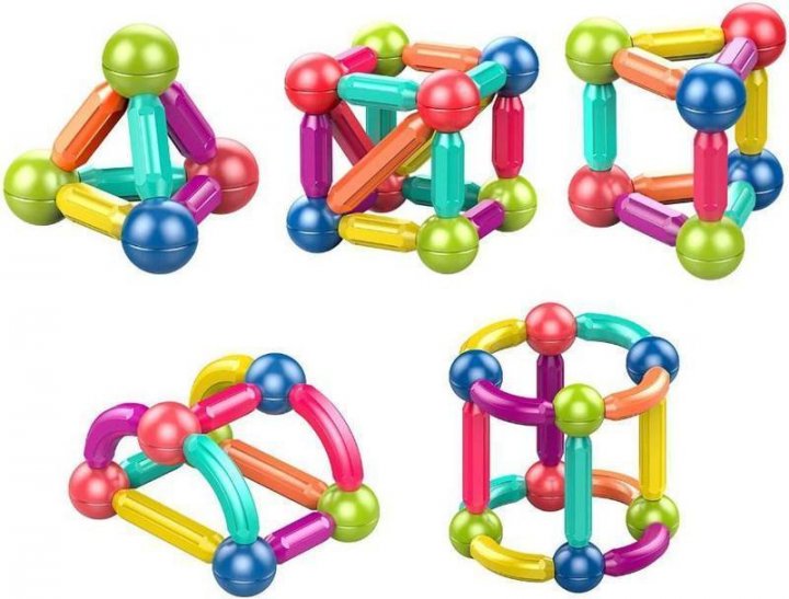 Детский магнитный конструктор Magnetic sticks Hl-2125 ∙ 64 деталей - Зображення 5