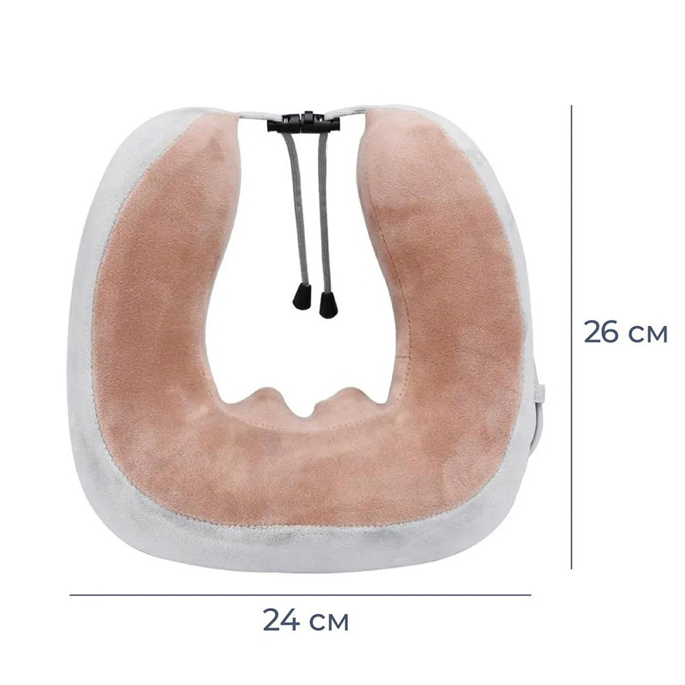 Массажная подушка для шеи с памятью U-Shaped Upgrade Vibration Pillow от батареек - Зображення 3