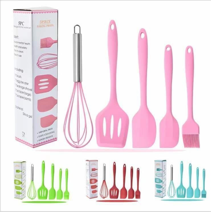 Набір аксесуарів для кухні з 5 предметів EASY Kitchen silicone set ∙ Набір кухонних силіконових лопаток + вінчик + пензлик в комплекті - Зображення 4