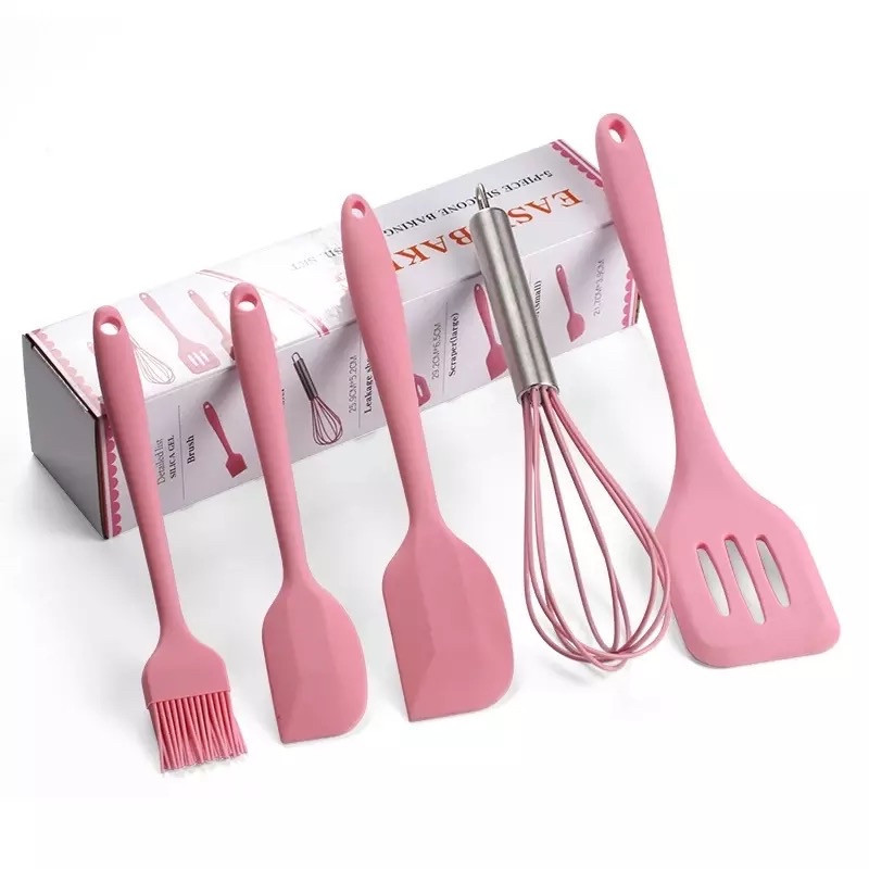 Набір аксесуарів для кухні з 5 предметів EASY Kitchen silicone set ∙ Набір кухонних силіконових лопаток + вінчик + пензлик в комплекті - Зображення 2