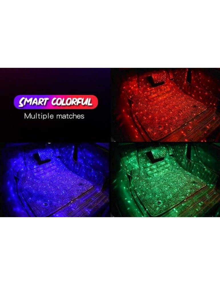 Декоративне RGB освітлення килимків салону авто Starlights Атмосферні LED лампи «Зоряне небо» з пультом - Зображення 5