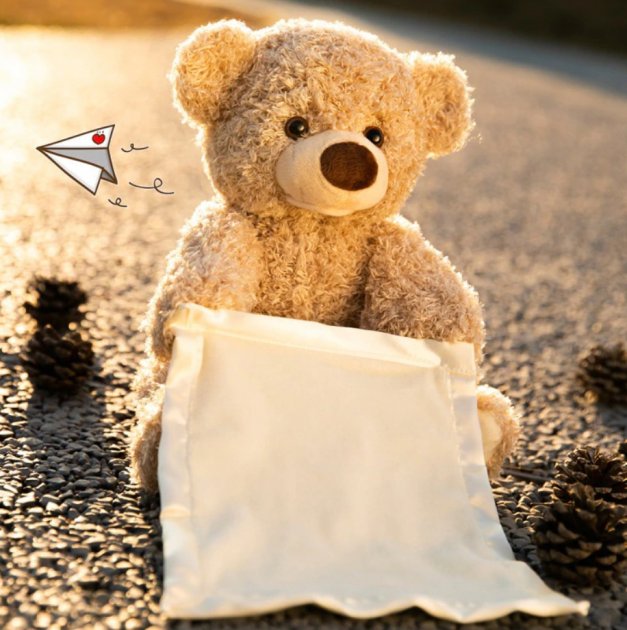 Дитяча інтерактивна іграшка Ведмедик Пікабу Peekaboo Bear Brown, 30 см - Зображення 5