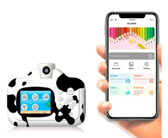 Дитячий фотоапарат з миттєвим друком фотографій Wi Fi Print Camera Фотокамера з вбудованим принтером для миттєвих знімків - Зображення 5