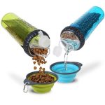 Подвійна пляшка для вихованця Dexas Snack DuO 2 в 1 для води та корму ∙ Поїлка + годівниця для собак та кішок, 480 мл