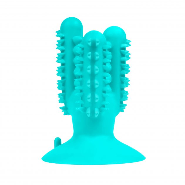 Іграшка для собак Кактус на присосці Bronzedog PetFun Dental ∙ Чиста зубна щітка з отвором для їжі - Зображення 3