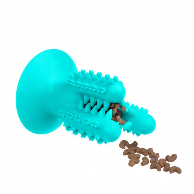 Іграшка для собак Кактус на присосці Bronzedog PetFun Dental ∙ Чиста зубна щітка з отвором для їжі - Зображення 2