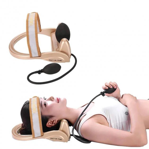 Масажер - тренажер для шиї Сervical vertebra traction G70 для корекції шийного відділу хребта - Зображення 4