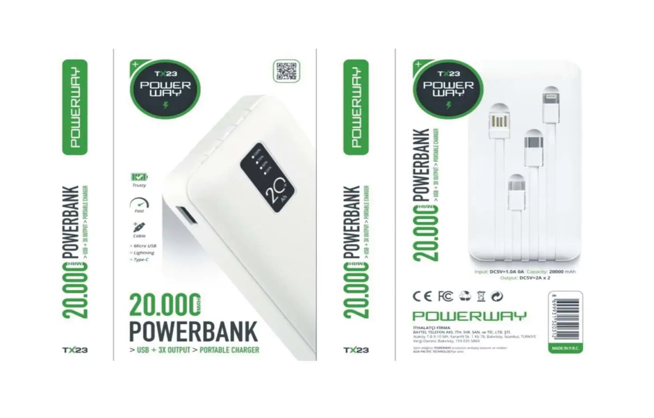 Зовнішній акумулятор TX23 Power Bank 20000 mAh Портативний зарядний пристрій Повербанк - Зображення 5