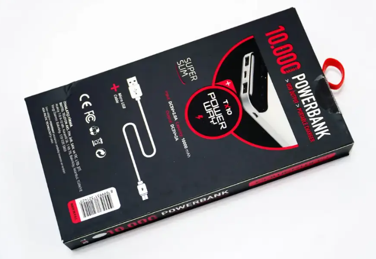 Зовнішній акумулятор Powerway TX10 10000mAh Портативний зарядний пристрій Li-Ion Powerbank Повербанк із цифровим дисплеєм - Зображення 5