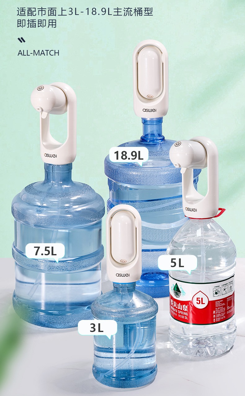 Автоматична помпа для води Suction Pump Електричний диспенсер води на сулію 3-18,9 л - Зображення 5