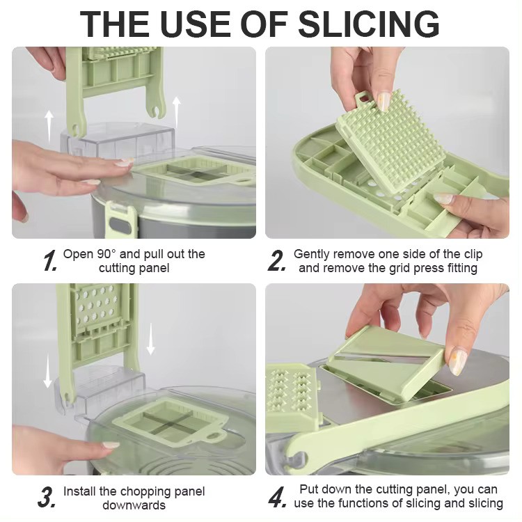 Овочерізка Vegetable Cutter 10 в 1 з кошиком-друшлагом · Слайсер ручний для нарізки овочів та фруктів - Зображення 5