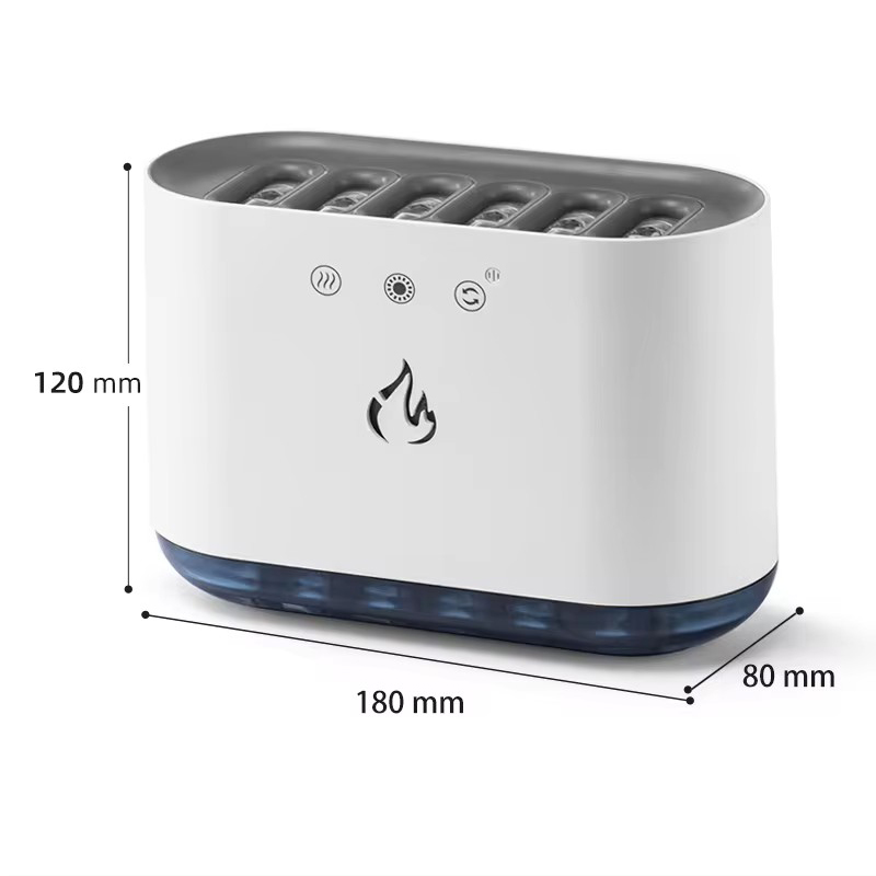 Зволожувач повітря з RGB підсвічуванням Color Flame 115-257 · Портативний дифузор аромадифузор з 6 розпилювачами та імітацією диму - Зображення 2