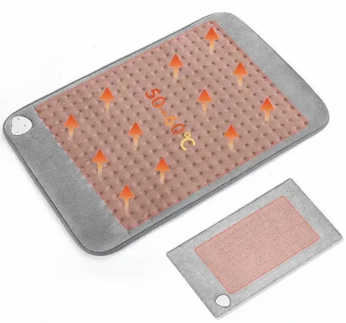Зігрівальна електрична масажна підстилка – грілка MASSAGING WEIGHTED HEATING PAD від болю в спині · Флісова міні електропростирадло - накидка - Зображення 2