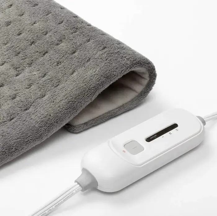 Зігрівальна електрична масажна підстилка – грілка MASSAGING WEIGHTED HEATING PAD від болю в спині · Флісова міні електропростирадло - накидка - Зображення 4
