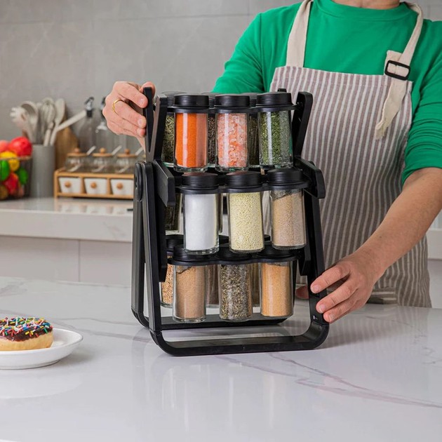 Карусель для спецій 360° Spice Rack на 18 баночок · Кухонний органайзер – спецівниця на підставці, що обертається. - Зображення 3