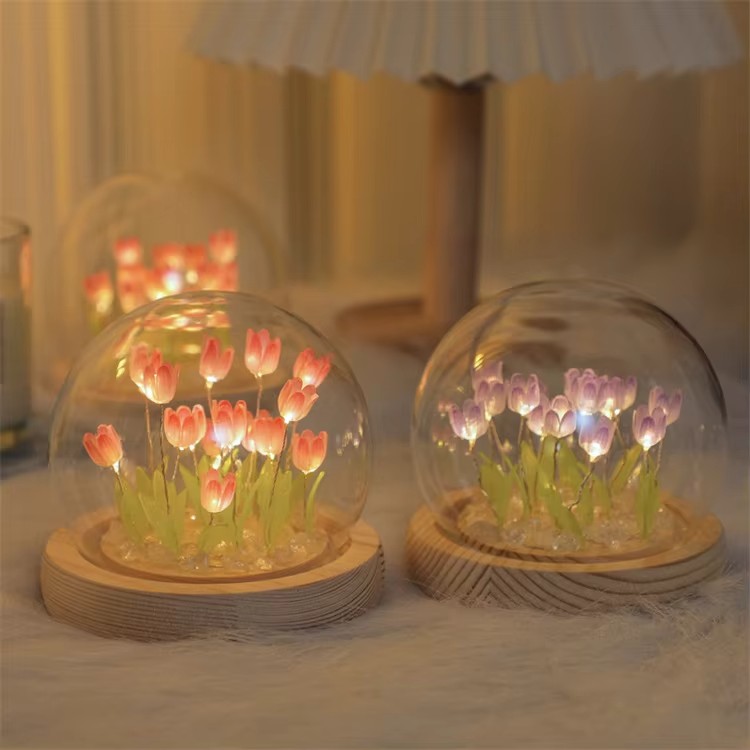 Декоративний нічник Тюльпани · Лампа – конструктор Spherical lamp · Настільний світильник ручної роботи - Зображення 4