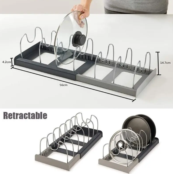Розсувний органайзер DISH RACK ∙ Тримач для зберігання кришок - Зображення 2