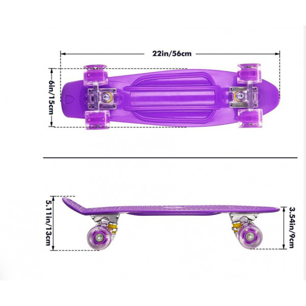 Пенні борд Penny board Дитяча скейт дошка з підсвіткою колес Fish Skateboards - Зображення 4