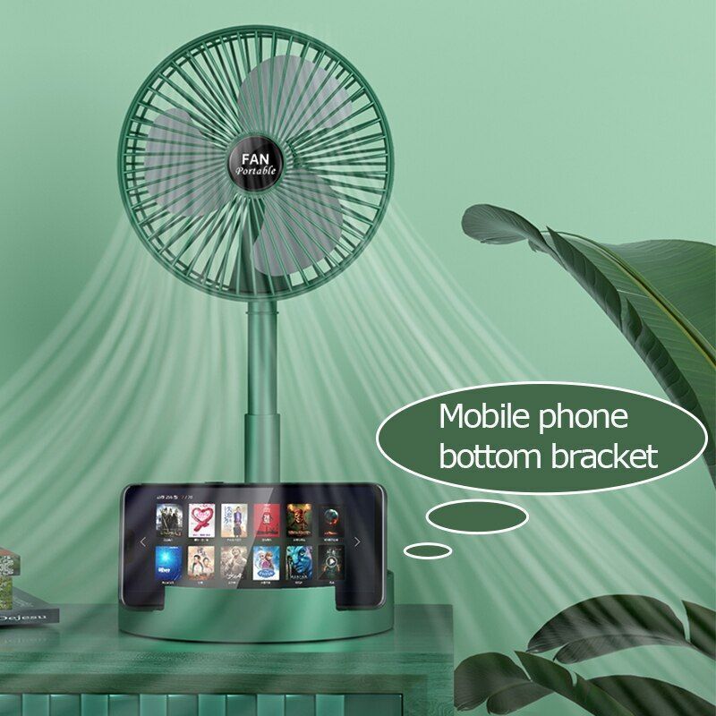 Портативний міні вентилятор для дому Telescopic Folding Fan · Складаний настільний вентилятор з USB зарядкою - Зображення 5