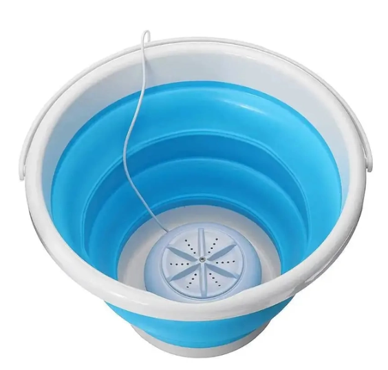 Ультразвукова портативна пральна машина Ultrasonic Turbine Wash USB зі складним відром 10 л - Зображення 3