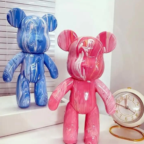 Флюидный медвежонок Fluid Bear Bearbrick с красками, 33 см · Набор для творчества DIY Мишка Сделай сам - Зображення 4