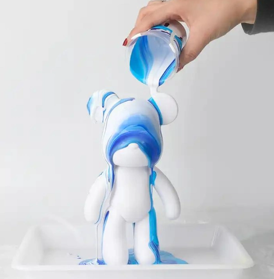 Флюидный медвежонок Fluid Bear Bearbrick с красками, 33 см · Набор для творчества DIY Мишка Сделай сам - Зображення 5