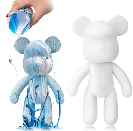 Флюидный медвежонок Fluid Bear Bearbrick с красками, 33 см · Набор для творчества DIY Мишка Сделай сам - Зображення 2