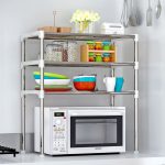 Універсальна господарська підлогова полиця під мікрохвильову піч Multifunctional Storage Rack · Кухонний стелаж на 3 полиці