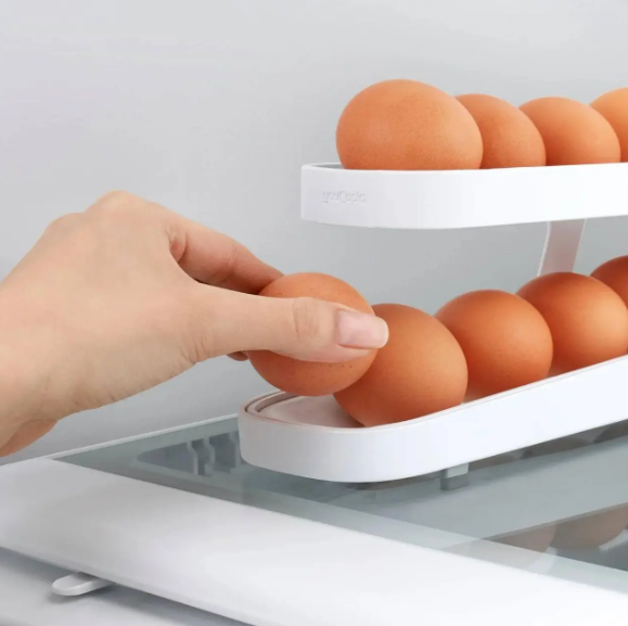 Контейнер для яєць Egg Pan · Дворівневий органайзер – підставка для зберігання яєць у холодильнику - Зображення 3