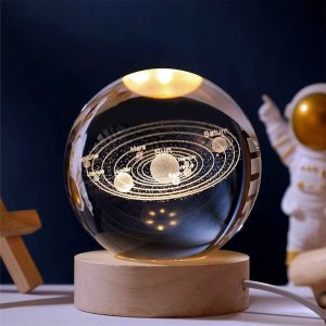 Декоративний 3D нічник Кришталева Куля 8 см · Настільна лампа - світильник з 3D ефектом Галлактика