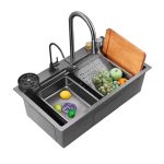 Кухонна портативна мийка для кухні Platinum, 75*45 см ∙ Багатофункціональна мийка – раковина зі змішувачем Водоспад