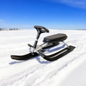 Дитячі санки - снігокат Snow Racer з кермом, переднім амортизатором та ножним гальмом · Сани керовані до 30 кг