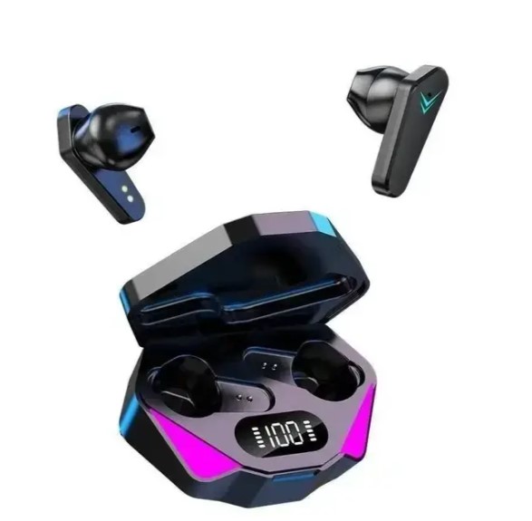 Бездротові навушники X15 з Bluetooth та RGB підсвічуванням у зарядному кейсі · Гарнітура з мікрофоном та шумозаглушенням - Зображення 3