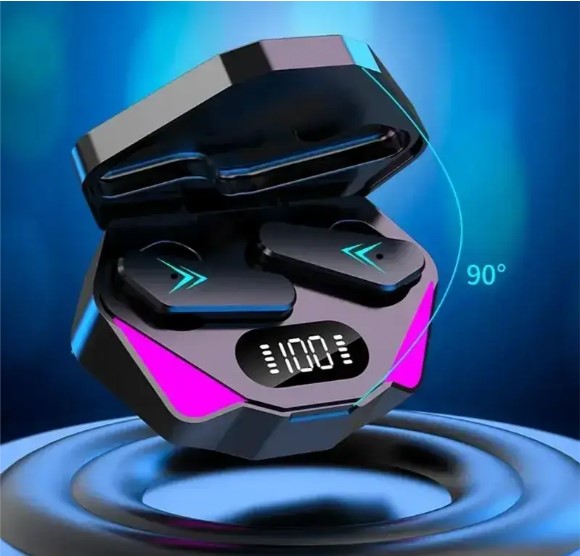 Бездротові навушники X15 з Bluetooth та RGB підсвічуванням у зарядному кейсі · Гарнітура з мікрофоном та шумозаглушенням - Зображення 4