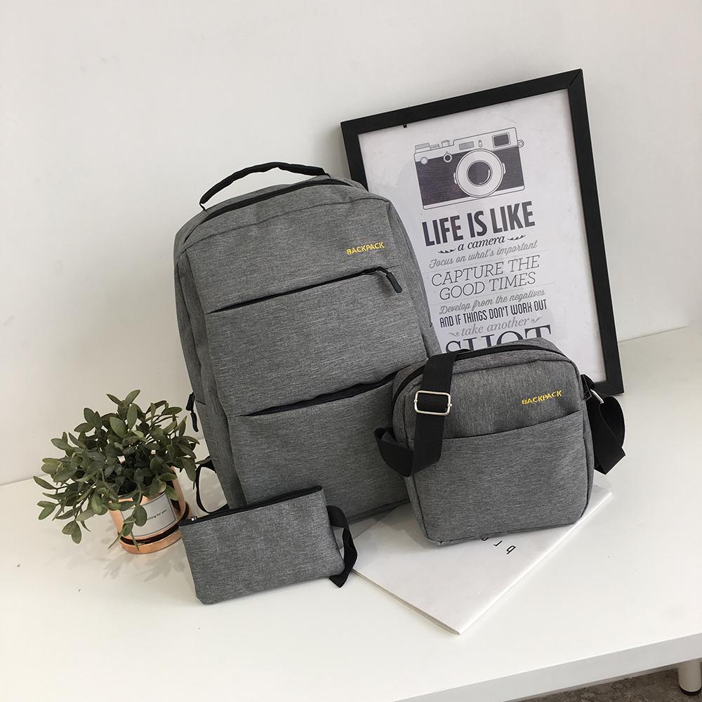 Рюкзак міський Backpack Комплект 3 в 1 місткий рюкзак для ноутбука з сумкою та гаманцем - Зображення 3