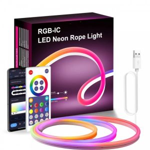 Неонова світлодіодна стрічка LED Neon Strip 5 м · Неоновий RGB гнучкий шнур з керуванням від телефону