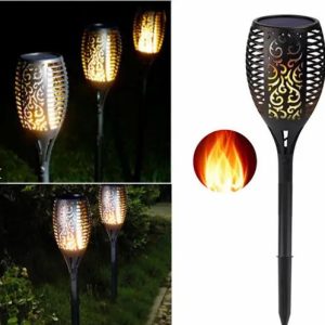 Ліхтар садовий на сонячній батареї Solar flame, 80 см · LED світильник у формі факела з класом захисту IP65