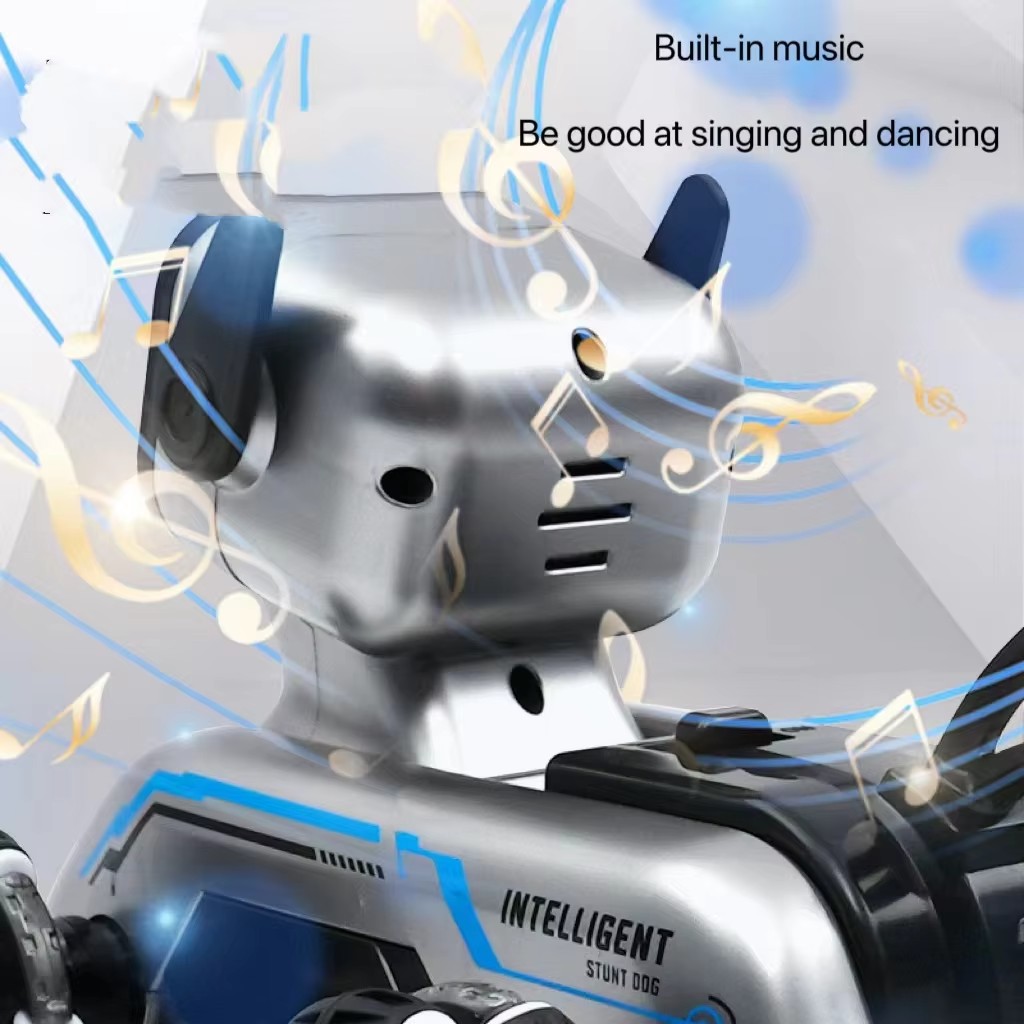 Радіокерований робот-пес Stunt Robot Dog · Механічний собака - робот на колесах з вбудованим динаміком та LED підсвіткою - Зображення 4