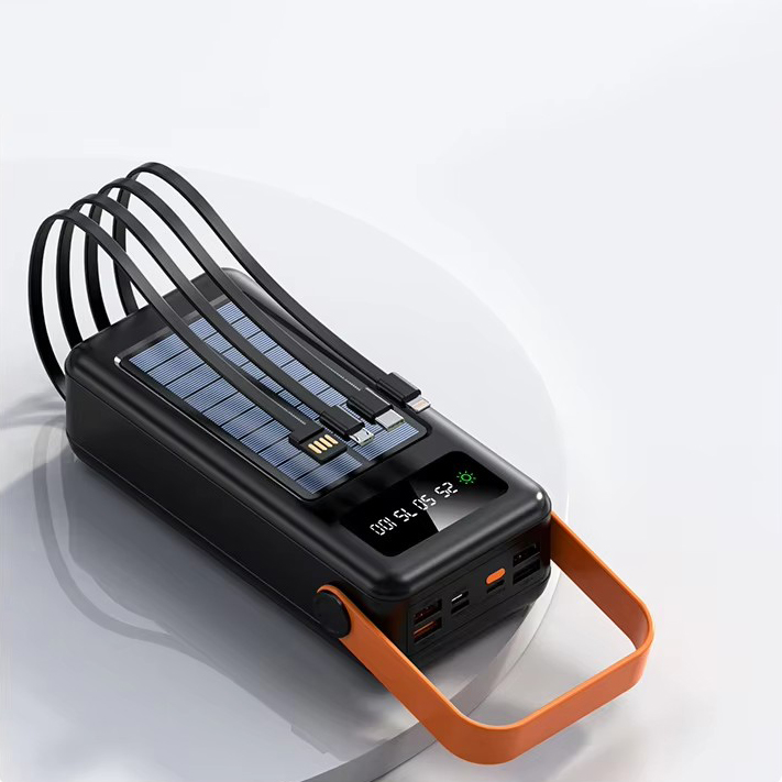 Зовнішній акумулятор Power Bank YM-637CX · Портативна зарядка Павербанк 80000 mAh із сонячною батареєю та ліхтариком - Зображення 4