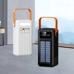 Зовнішній акумулятор Power Bank YM-637CX · Портативна зарядка Павербанк 80000 mAh із сонячною батареєю та ліхтариком