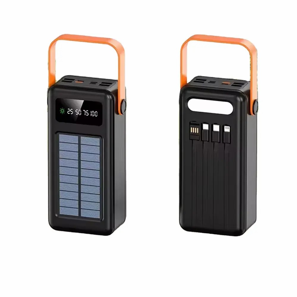 Зовнішній акумулятор Power Bank YM-637CX · Портативна зарядка Павербанк 80000 mAh із сонячною батареєю та ліхтариком - Зображення 2