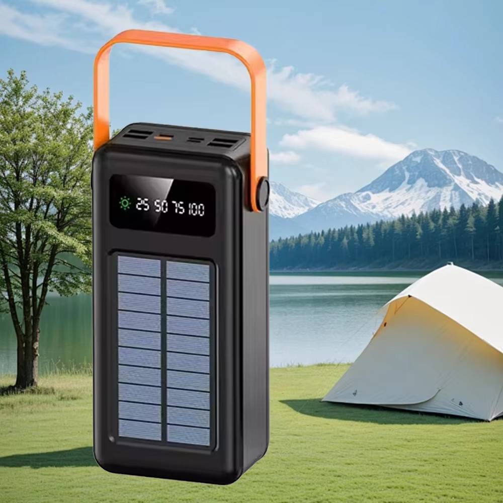 Зовнішній акумулятор Power Bank YM-637CX · Портативна зарядка Павербанк 80000 mAh із сонячною батареєю та ліхтариком - Зображення 5