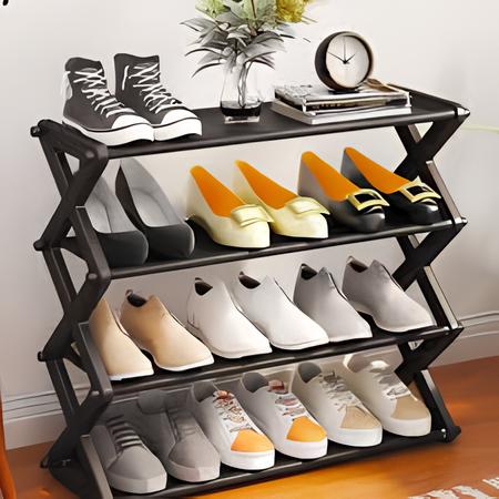Полиця для взуття Shoe Rack 42 х 18,5 х 49,5 см • Стійка для взуття складна 4 яруси - Зображення 4