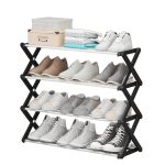 Полиця для взуття Shoe Rack 42 х 18,5 х 49,5 см • Стійка для взуття складна 4 яруси