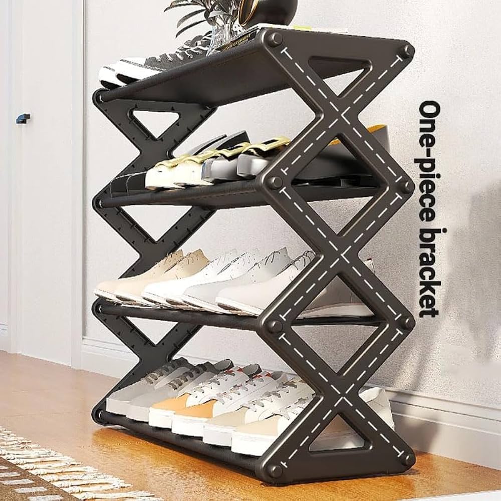 Полиця для взуття Shoe Rack 42 х 18,5 х 49,5 см • Стійка для взуття складна 4 яруси - Зображення 2