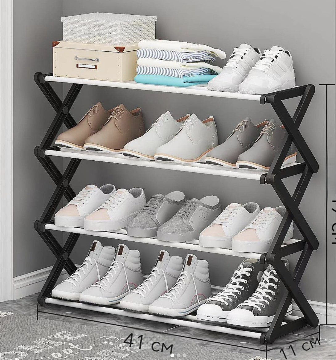 Полиця для взуття Shoe Rack 42 х 18,5 х 49,5 см • Стійка для взуття складна 4 яруси - Зображення 3