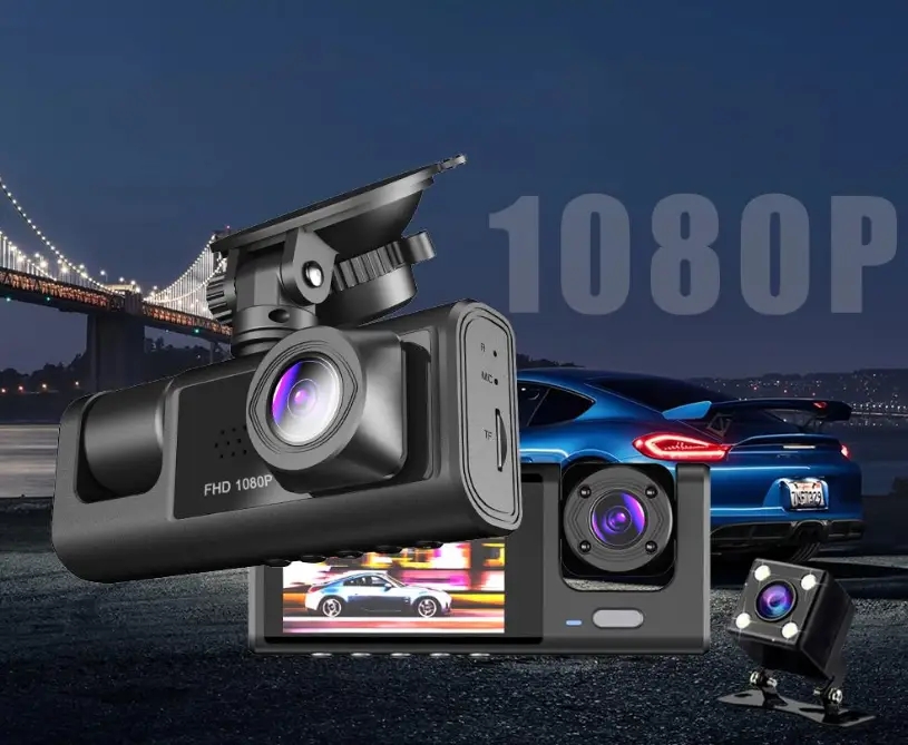 Відеореєстратор 3 камери Full HD 1080 Traffic recorder Z37 • Автомобільний відеореєстратор з трьома камерами DVR S1 - Зображення 2