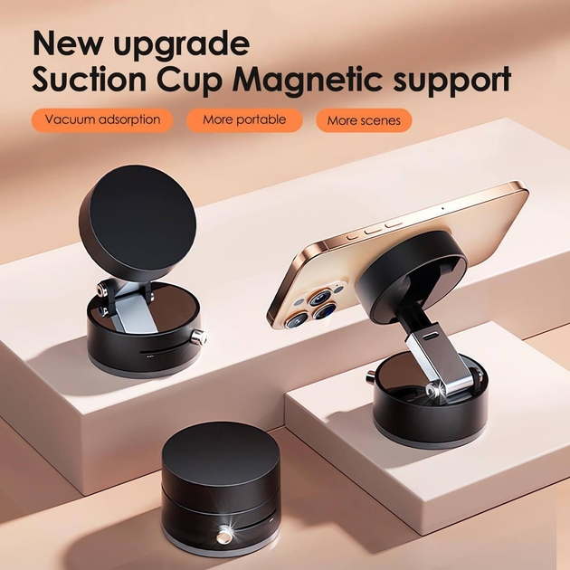 Вакуумний магнітний тримач для телефону A2 • Універсальний автомобільний тримач з телескопічною ніжкою та магнітною системою кріплення - Зображення 4