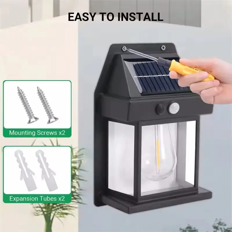 Лампа з датчиком руху 3 режими освітлення для саду SOLAR WALL LAMP Kt-888 • Вуличний світильник на сонячній батареї з датчиком руху - Зображення 3